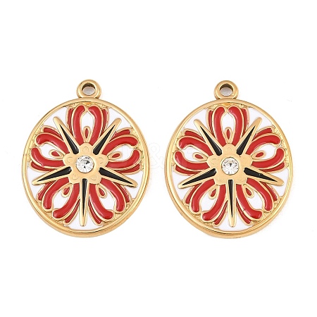 304 Stainless Steel & Enamel Pendants RB-CBA5A59-03G-01-1