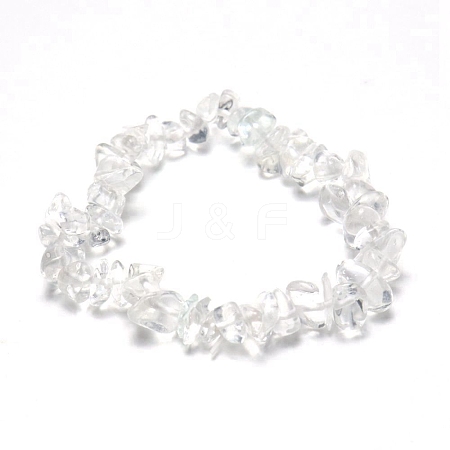Synthetic Quartz Crystal Chips Beaded Stretch Bracelet for Women PW-WG72437-12-1