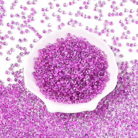 6/0 Inside Colours Transparent Glass Seed Beads SEED-T007-07J-1