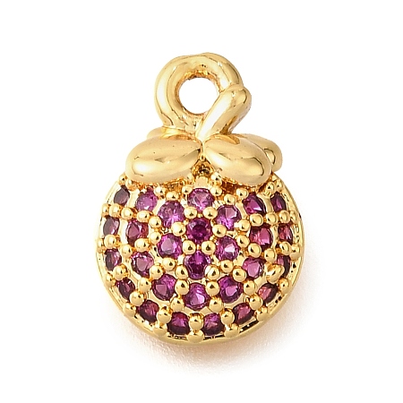 Brass Micro Pave Clear Cubic Zirconia Pendants KK-U065-05B-G-1