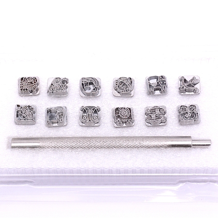 Zinc Alloy Stamps AJEW-WH0155-06A-1