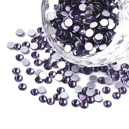 Glass Flat Back Rhinestone Cabochons X-RGLA-S002-12SS-06-1