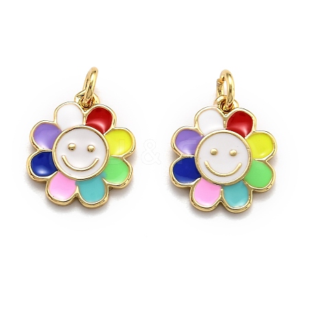 Brass Enamel Charms KK-O135-01B-1