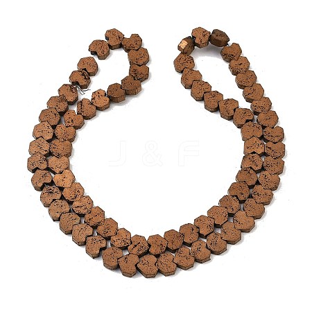 Electroplated Natural Lava Rock Beads Strands G-K388-04A-05-1