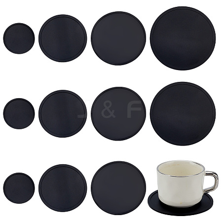 12Pcs 4 Styles Silicone Placemats AJEW-FG0004-45-1