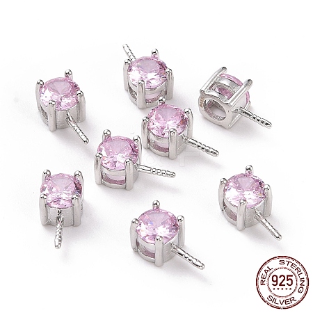 Rhodium Plated 925 Sterling Silver Peg Bails STER-D035-47P-06-1