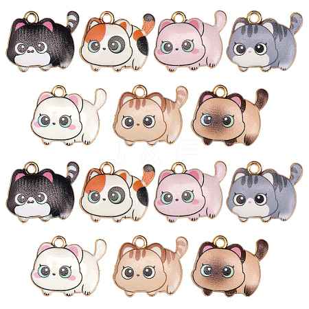 28Pcs 7 Colors Printed Alloy Pendants FIND-BM0001-01-1