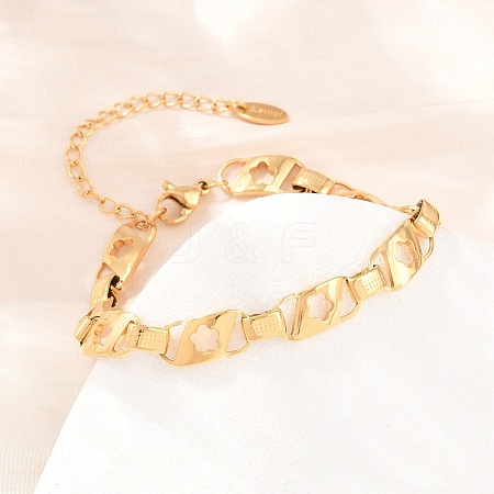 304 Stainless Steel Link Chain Bracelets for Women BJEW-D460-08G-1