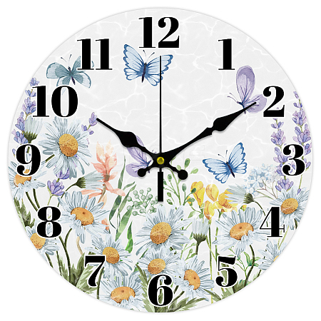 MDF Printed Wall Clock HJEW-WH0059-006-1