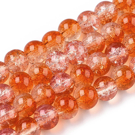 Transparent Crackle Baking Paint Glass Beads X1-DGLA-T003-01B-11-1