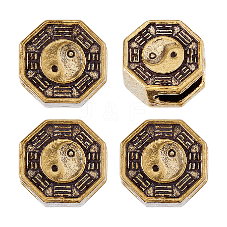 4Pcs Brass European Beads KK-FH0008-27A-AG-1