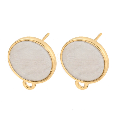 Flat Round/Heart Alloy Stud Earrings Finding FIND-C051-01A-KCG-1