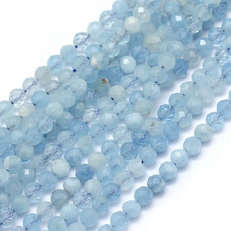 Natural Aquamarine Beads Strands X-G-E411-19B-4mm-1