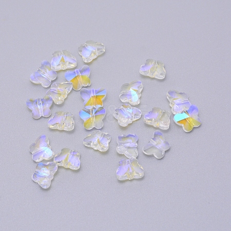 Transparent Electroplate Glass Beads GLAA-P037-02A-AB04-1