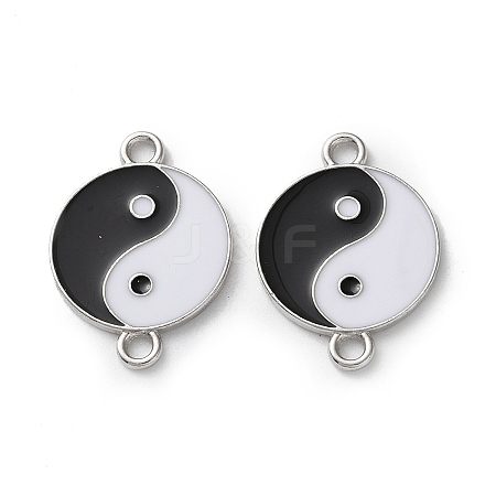 Alloy Black & White Enamel Yin-yang Connector Charms PALLOY-V009-10P-1
