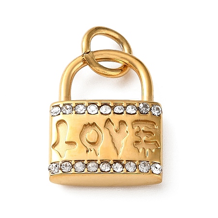 304 Stainless Steel Rhinestone Pendants RB-CBA324D-01G-03-1