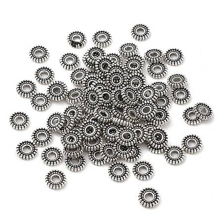 Tibetan Style Alloy Spacer Beads TIBEB-O004-76-1