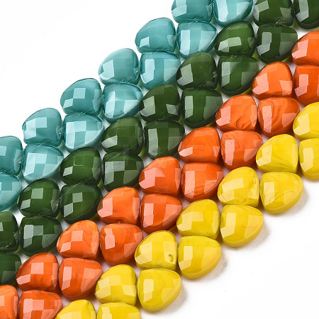 Opaque Solid Color Glass Beads Strands GLAA-N045-001-1