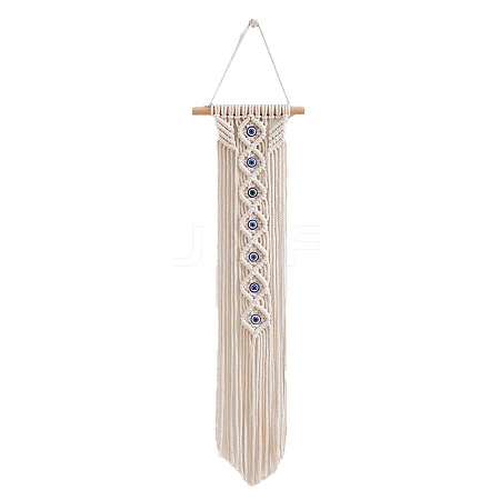 Cotton Cord Macrame Woven Tassel Wall Hanging PW23060700090-1