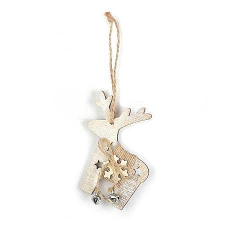 Wooden Pendant Decorations with Bell XMAS-PW0001-173A-1