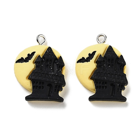 Halloween Theme Opaque Resin Pendants RESI-N039-90-1