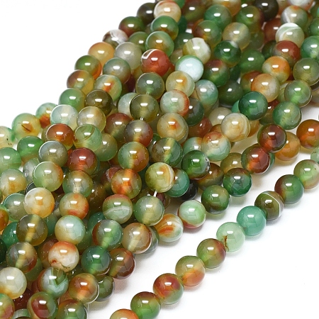 Natural Peacock Agate Beads Strands G-D0005-22-8mm-1