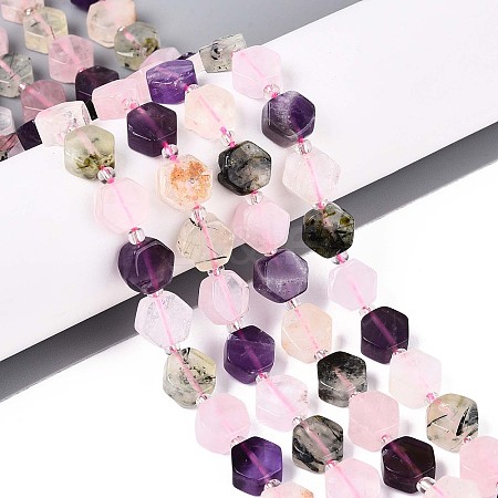3 Styles Natural Rose Quartz & Prehnite & Amethyst Beads Strands G-P534-A25-02-1