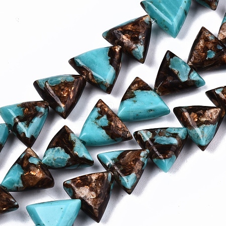 Assembled Natural Bronzite and Synthetic Turquoise Beads Strands G-S366-062-1