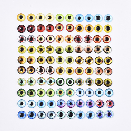 Flat Back Glass Cabochons GGLA-R023-10mm-01-1