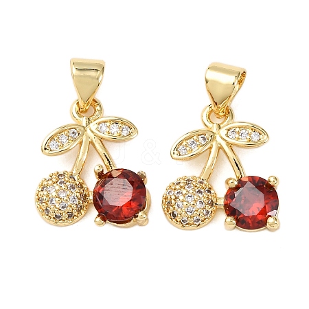 Brass Micro Pave Cubic Zirconia Charms KK-K408-53G-02-1