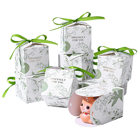 Flower Printed Paper Candy Boxes with Ribbon CON-WH0089-270A-1