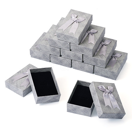 Rectangle Paper Jewelry Set Storage Gift Boxes with Bowknot CON-TAC0014-12A-1