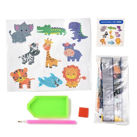 DIY Animal Theme Diamond Painting Stickers Kits For Kids DIY-O016-14-1