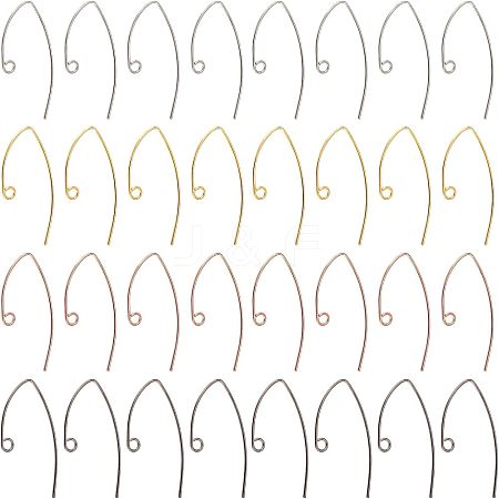 SUPERFINDINGS 80Pcs 4 Colors Brass Earring Hooks KK-FH0004-45-1