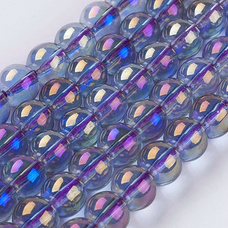 Electroplate Glass Beads Strands GLAA-K025-FR-8mm-A02-1