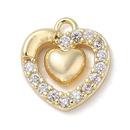 Brass with Cubic Zirconia Charms KK-Q817-02G-1