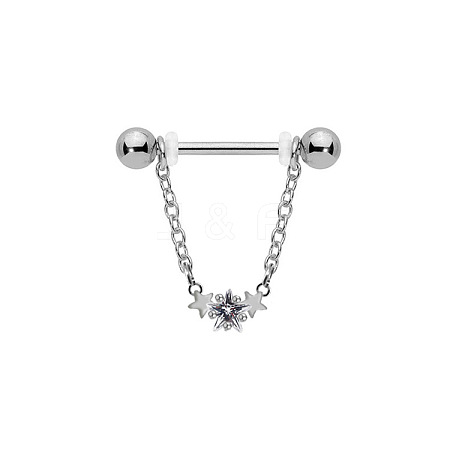 316L Surgical Stainless Steel Crystal Rhinestone Nipple Rings WGE19D8-06-1