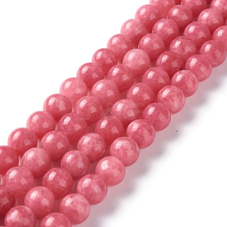 Natural White Jade Imitation Rhodonite Beads Strands G-I299-F15-10mm-1