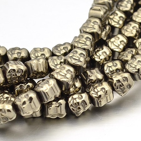 Buddha Head Non-magnetic Synthetic Hematite Beads Strands G-D621-05-1