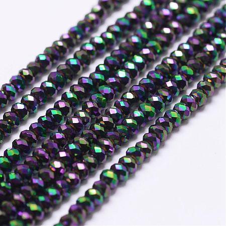 Electroplate Glass Beads Strands EGLA-K010-FP01-1