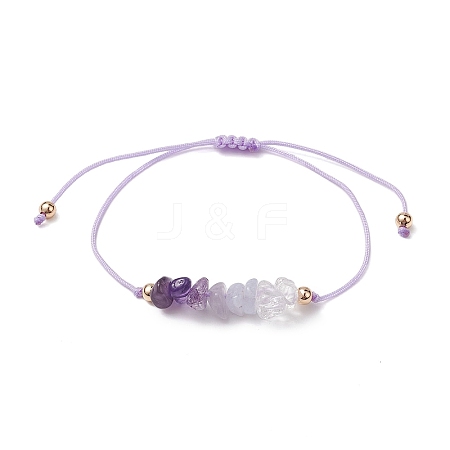 Gemstone Braided Bead Bracelet BJEW-JB11013-02-1