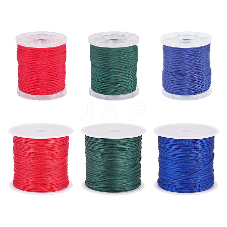 6Rolls 6 Colors Nylon Braided Cord NWIR-TA0001-46C-1