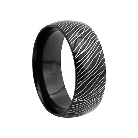 Stripe Pattern 201 Stainless Steel Finger Rings FS-WG7658E-15-1