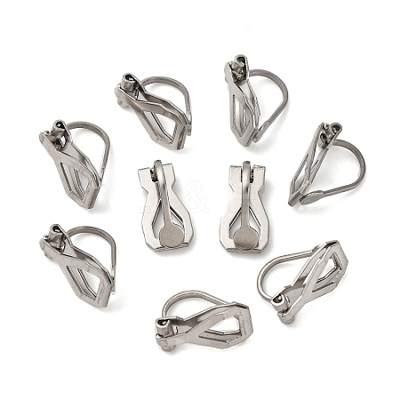316 Surgical Stainless Steel Clip-on Earring Findings STAS-P397-02P-1