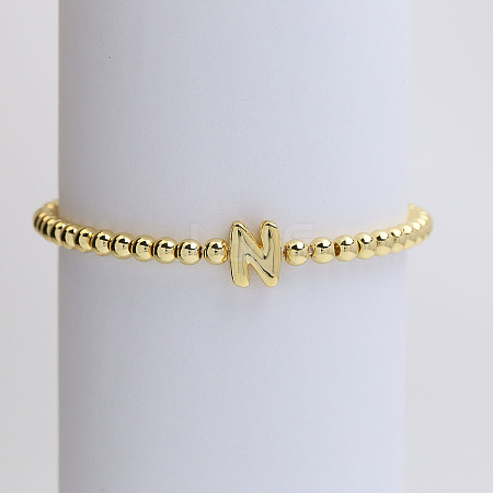Brass Beaded Stretch Bracelets for Women FS-WG560D0-14-1