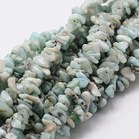 Natural Larimar Chip Bead Strands G-M298-13-1