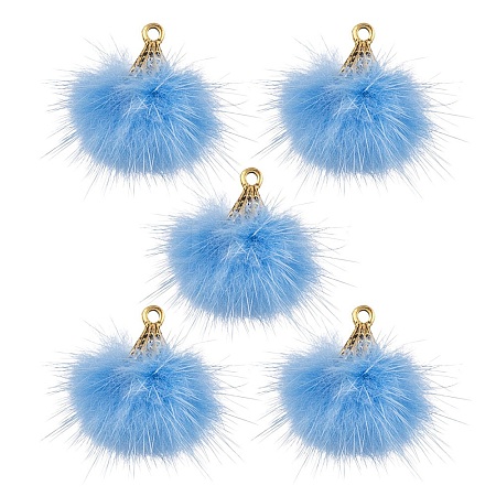 Faux Mink Fur Tassel Pendant Decorations FIND-YW0002-24F-1