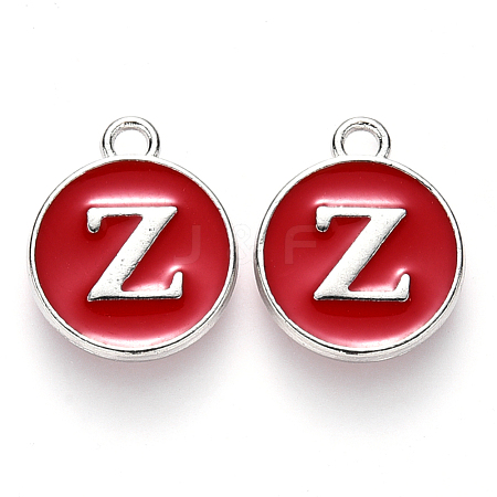 Platinum Plated Alloy Enamel Charms ENAM-S118-03Z-P-1