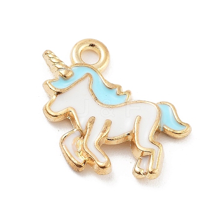 Light Gold Plated Alloy Enamel Pendants ENAM-M219-08KCG-04-1