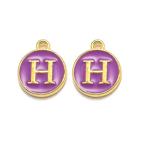 Golden Plated Alloy Enamel Charms LS-ENAM-Q437-12H-1